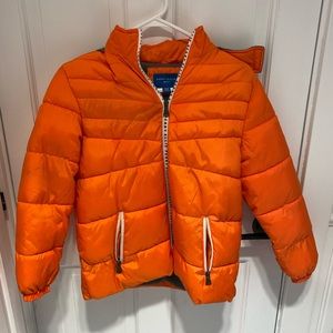 Boys Orange Perry Ellis Puffer Coat